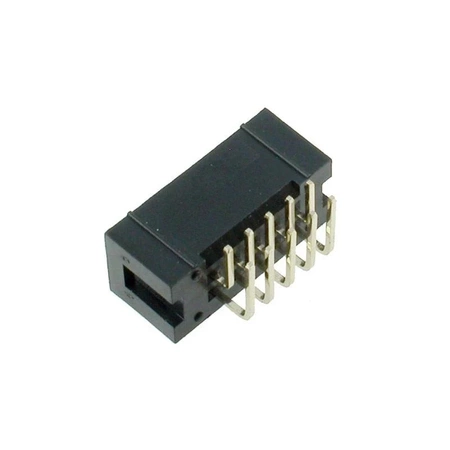 Wtyk IDC 10-stykowy kątowy do montażu na PCB, raster 2,54 mm ze złoconymi stykami, Z-WS10W