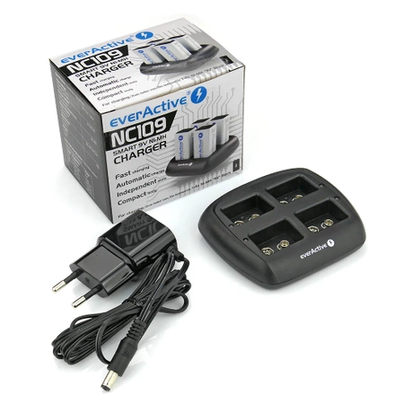 Ładowarka everActive NC-109 do akumulatorów 9V Ni-MH
