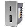 Ładowarka USB 20W super fast USB A+C grafit, moduł 1/2 do ramki Tawoia Glass