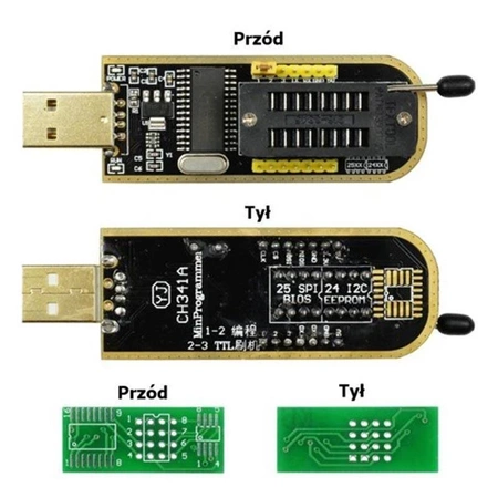 Programator USB CH341A Gold - SPI Flash EEPROM TTL
