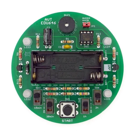 Przypominacz świetlno-dźwiękowy, AVTEDU646. Zestaw DIY do nauki lutowania