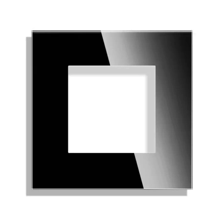 Ramka szklana - pojedyncza - czarna - do modułów Tawoia Glass