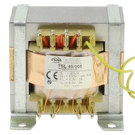 Transformator sieciowy lampowy TSL 40/005, 2 × 6,3 V, Indel
