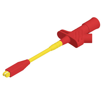 Chwytak krokodyl 157mm z gniazdem 4mm, czerwony