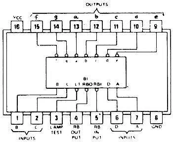 Dekoder BCD 74LS47 - 7 - seg - 4.75÷5.25V - DIP16
