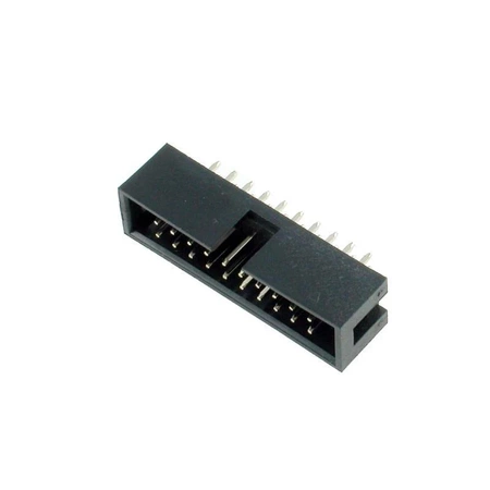 Wtyk IDC 20-stykowy prosty do montażu na PCB, raster 2,54 mm ze złoconymi stykami, Z-WS20G