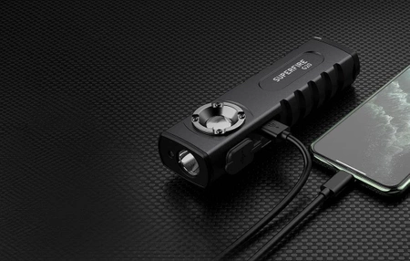 Latarka wielofunkcyjna Superfire G20, 470 lm, IP44, laser, powerbank, magnes