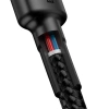 Kabel USB C-C 1m, szybkie ładowanie PD2.0 60W, QC3.0, nylonowy oplot, czarno-czerwony Baseus