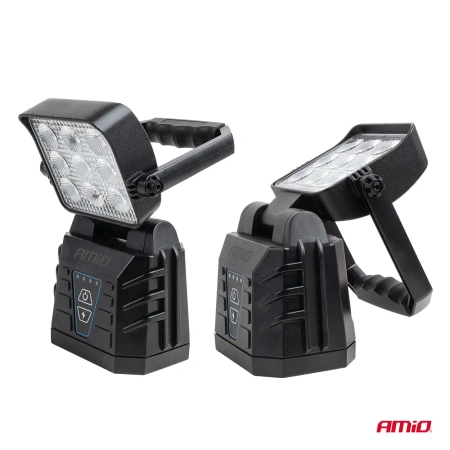Lampa robocza przenośna biała bateryjna z funkcją lampy ostrzegawczej IP6K9K 15W AMIO 04865