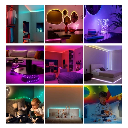 Twinkly Dots 60, dekoracyjne oświetlenie LED RGB 3m, czarny przewód, zasilanie USB