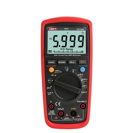 Miernik 5999 [V, A, om, F, Hz, temp, DutyC] NCV, TRMS, bargraf, Uni-T UT-139E