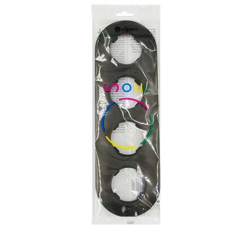 Ramka poczwórna, plastikowa, owalna, czarna, Soul/Oval