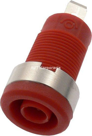 Gniazdo bezpieczne 4mm konektor 4.8mm 36A czerwone