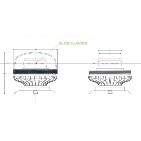 Lampa ostrzegawcza LED do pojazdu, OPTI, 36 LED, światło pomarańczowe, magnes, R65 R10, 12V/24V, ALR0063