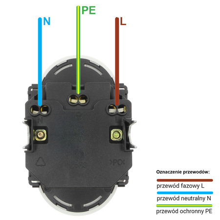 Moduł - Gniazdo elektryczne Schuko podwójne - biały - Tawoia Glass