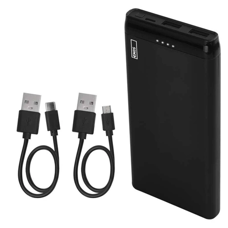 PowerBank 10000mAh 10A, przewód USB-C i micro USB, EMOS ALPHA 10S