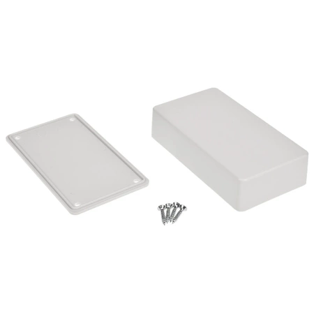 Obudowa uniwersalna Z76J, 59,5 × 109 × 28 mm, ABS, jasnoszara, z panelami bocznymi, Kradex