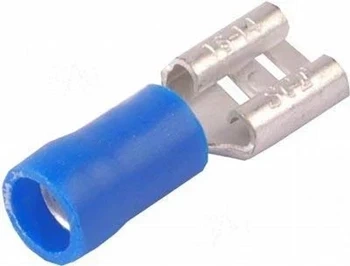 Konektor płaski 6.3mm żeński izolowany, 0.8mm, 1.5-2.5mm, SGE, z tulejką miedzianą