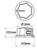 Gałka z kołnierzem do potencjometru na oś 6mm - 33x17mm - z bakelitu, czarna