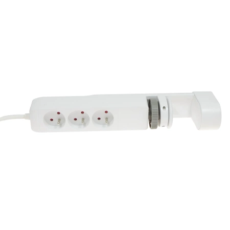 Listwa zasilająca 3 gniazda + 3× USB, przewód 1,5 m, 16 A, 3G1,5, podblatowa, z uziemieniem, biała, DPM