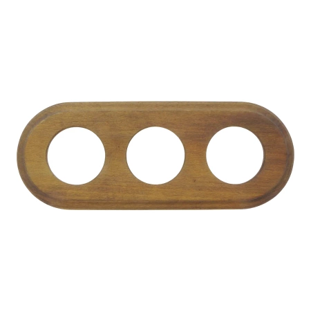 2x Gniazdo Schuko okrągłe + Gniazdo USB A+C 4A czarne z ramką potrójną ciemne drewno, montaż podtynkowy, Ceramic Loft