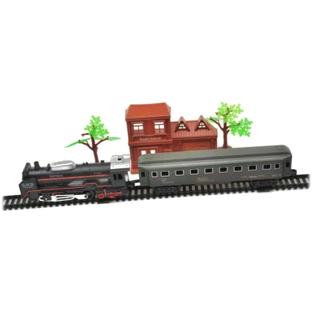 Zestaw Realistyczna Kolejka Rail King - Parowóz + 3 Wagony