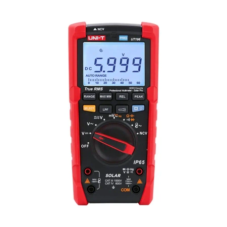 Multimetr do fotowoltaiki Uni-T UT-196 Solar PRO, True RMS, 1500 V AC, 1700 V DC, IP65