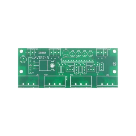 Przedwzmacniacz stereo z regulacją barwy dźwięku, PCB do projektu AVT5745