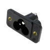 Gniazdo zasilania AC, koniczynka 3 pin, do obudowy, przykręcane