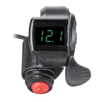 Manetka gazu kciukowa z woltomierzem zielonym LED do rowerów elektrycznych