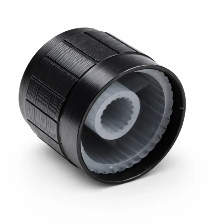 Gałka aluminiowa do potencjometru na oś 6mm - 20x16mm - czarna, srebrny znacznik - GCL20