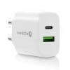Ładowarka USB, ładowarka sieciowa, szybkie ładowanie QC3.0 + USB-C PD PPS 25W, everActive SC-370Q