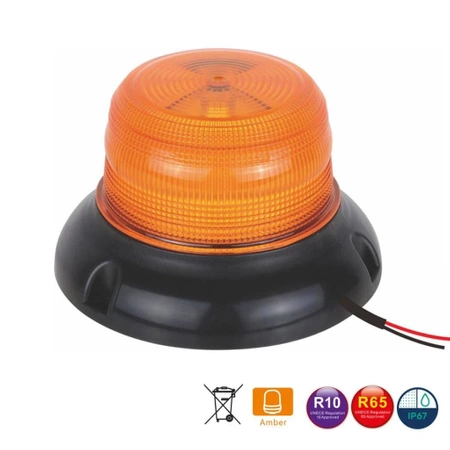 Lampa ostrzegawcza LED do pojazdu, 25W, 24 LED, światło pomarańczowe, 3 śruby, R65 R10, 12V/24V, ALR0074