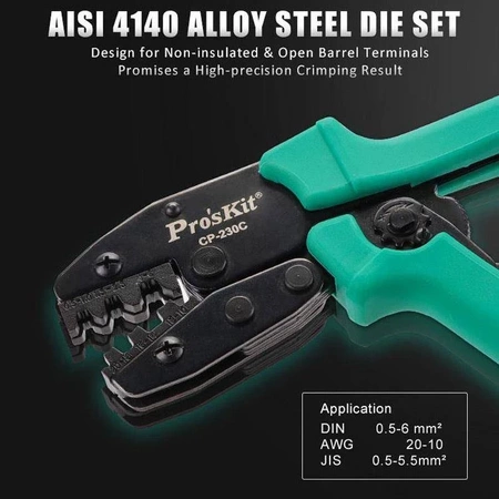 Zaciskarka konektorów nieizolowanych 0.5-6mm2, Proskit CP-230C