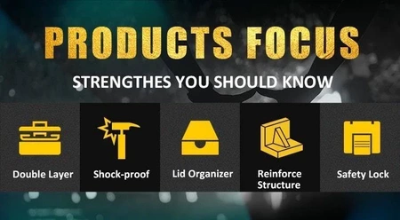 Skrzynka narzędziowa z mocnego polipropylenu, organizer 19 cali, max 25kg, Proskit SB1918