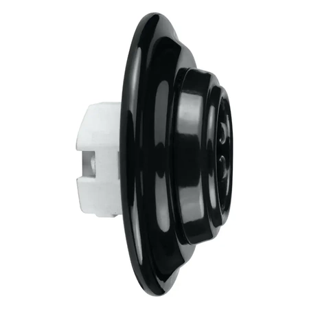 Gniazdo elektryczne Schuko z ramką, ceramiczne, montaż podtynkowy, kolor czarny Ceramic Loft