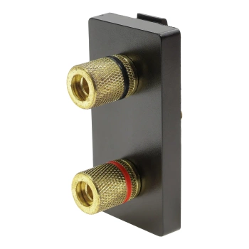 2 gniazda banan 4mm Audio Stereo czarny, moduł 1/2 do ramki Tawoia Glass