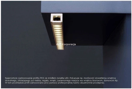 Profil PDS MDF, osłonka mleczna, 1m