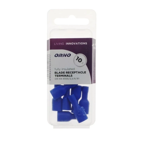 Konektor płaski żeński w pełnej izolacji 6.3mm 2.5mm² - końcówka kablowa - blister 10szt 