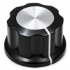 Gałka do potencjometru na oś 6mm - 24x15mm - z bakelitu, czarna - GBC24
