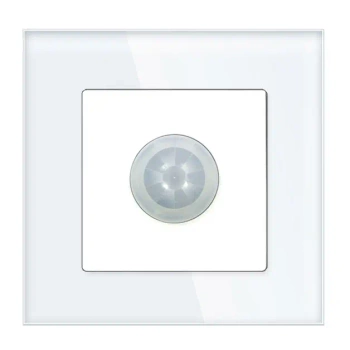 Czujnik ruchu PIR szklany 200W, 60W dla LED, podtynkowy biały TAWOIA Glass