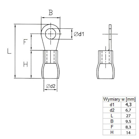 Końcówka oczkowa izolowana M4 4-6mm² - końcówka kablowa SGE