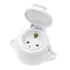 Gniazdo elektryczne Schuko IP44 z klapką białe natynkowe - Retro PRL