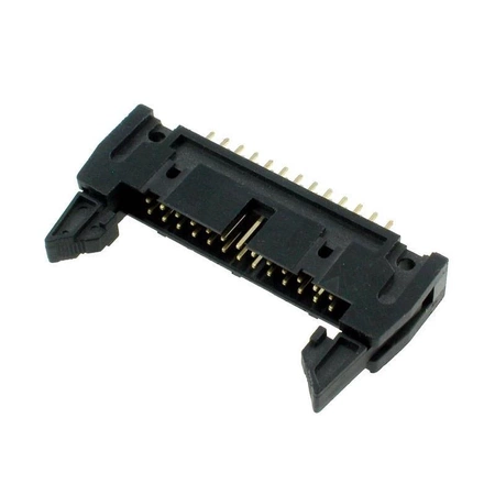 Wtyk IDC 26-stykowy prosty do montażu na PCB, raster 2,54 mm z zatrzaskami, Z-WS26VG