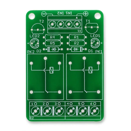 Moduł przekaźnikowy 2-kanałowy 5 V 10 A - PCB do projektu AVT 1914