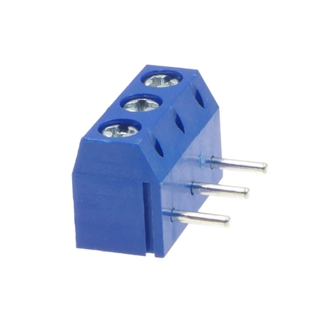 Złącze śrubowe 3 pola, raster 5, h=9mm kątowe DG301