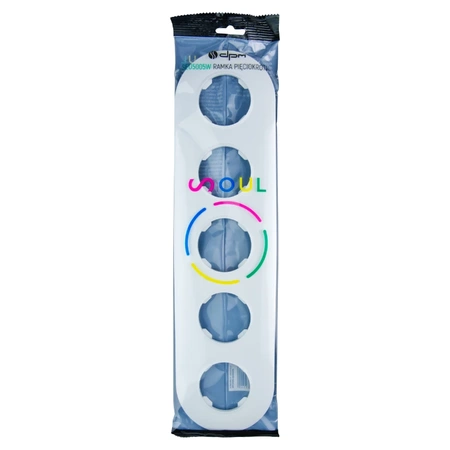 Ramka pięciokrotna, plastikowa, owalna, biała, Soul/Oval