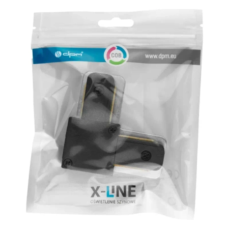 Złączka typu L do szyny, czarna