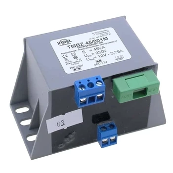 Transformator sieciowy z mocowaniem TMBZ 45/001M, 45VA, 12V, 3,75A, rdzeń EI 60/31, listwa zaciskowa, Indel