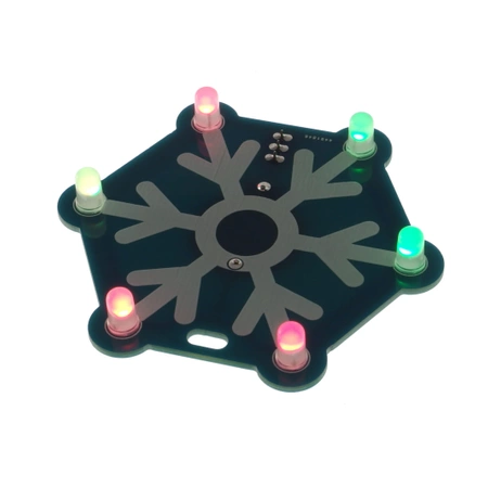 Niebieska świąteczna ozdoba LED RGB - zestaw DIY do nauki lutowania, AVT XMAS2